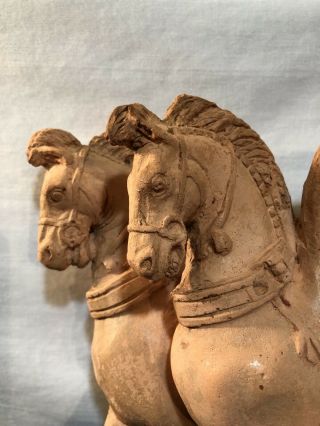 Vintage Greek Terra - Cotta Pegasus Statue 2