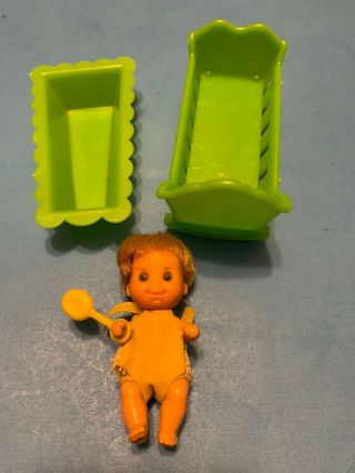 Barbie Baby Sits 1974 Sears Excl 7882 Doll Bathtub Cradle Sunshine Family Sweets