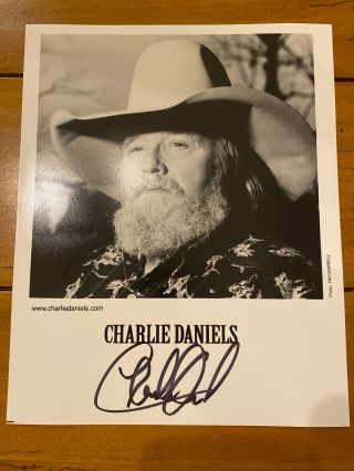 Charlie Daniels Hand Signed Autograph 8 X10 B/w Picture