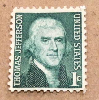 Us Stamp - Thomas Jefferson 1¢ - Prominent Americans Postage