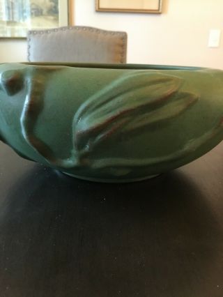 Peters & Reed POTTERY BEDFORD MATTE GREEN ARTS AND CRAFTS TULIP BOWL C90 3