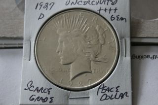 1927 - D Gem Unc,  Peace Dollar