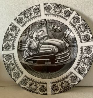 222 Fifth Slice Of Life Dinner Plate 1959 Cadillac Bumper Cars Art Deco