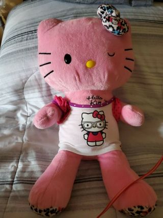 Build A Bear 19 " Plush Hello Kitty Cat Large Furry Sanrio Pink Stuffed Animal