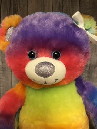Build A Bear Rainbow Tie Dye Sparkle Cute LGBT 16 