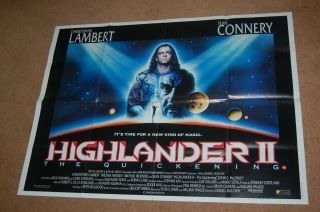 Highlander Ii: The Quickening (1991) - Orig.  Uk Quad Poster - Sean Connery