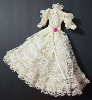 Totsy Doll Sandi Clothes Off - White Lace Gown Dress Bridal Wedding Barbie Clone