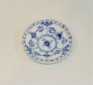 Vintage Royal Copenhagen Blue Fluted Butter Pat Full Lace 3 Inches Porcelain