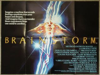 Brainstorm 1983 British Quad Cinema Poster Christopher Walken