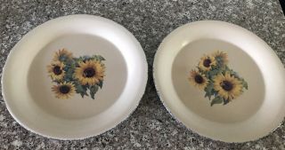 Home & Garden Party Sunflower Dinner Plates 10” Set Of 2