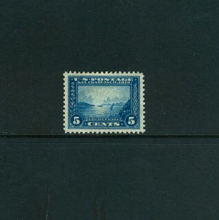 Scott 399,  5c Blue Panama - Pacific Exposition.  Vf.