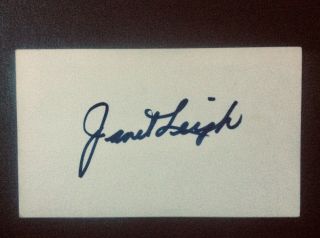 Janet Leigh Signed Index Card
