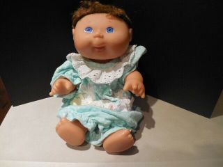 1996 Mattel Cabbage Patch Kids Doll Vinyl Hard Body Brown Hair Blue Eyes