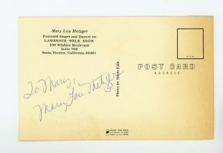 Mary Lou Metzger autograph photo 1970s Lawrence Welk Show singer dancer 2