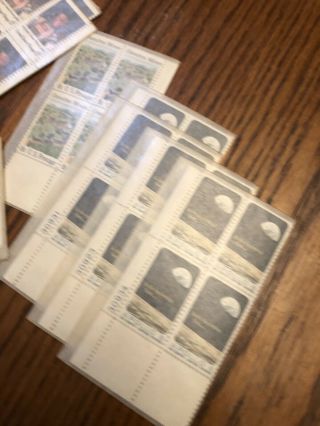 100x US 6 cent Stamp Plate Blocks In The Beginning God.  MNH Variety Duplication 2