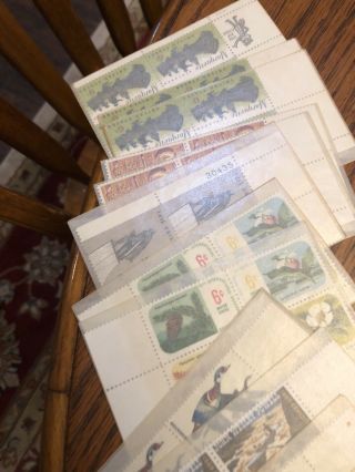 100x US 6 cent Stamp Plate Blocks In The Beginning God.  MNH Variety Duplication 3