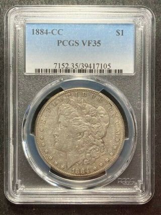 1884 - Cc Morgan Dollar $1 Pcgs Vf35