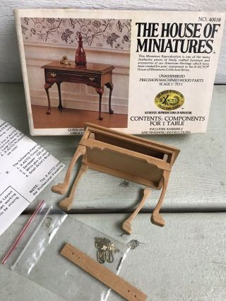 House Of Miniatures Queen Anne Tea Table Kit 40038 Partially Assembled (2a)