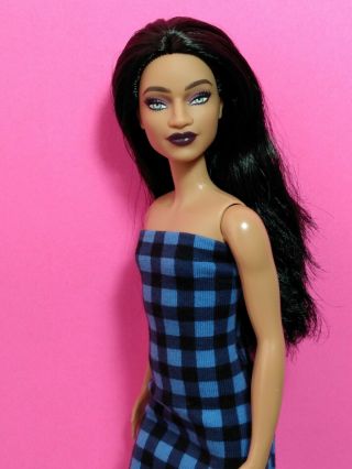 Ooak Barbie Doll Custom Fashionista Repaint,  Dark Hair Brunette