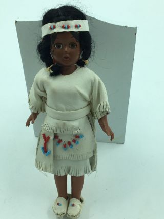 Native American Girl With Papoose Doll Made By The Cherokees Qualla 8 "