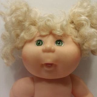 1996 Mattel Cabbage Patch Kids Doll Vinyl Hard Body Blonde Brown Eyes 2 Teeth