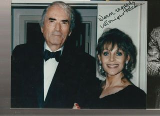Gregory Peck & Veronique Peck X 2 (wife) Signed Display Pic App 15x12