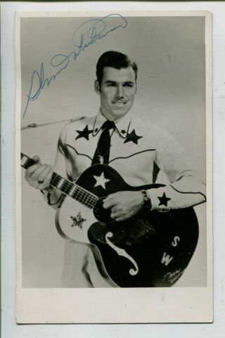 Slim Whitman Country Singer Autograph Signed 1950s Vintage Photo Card