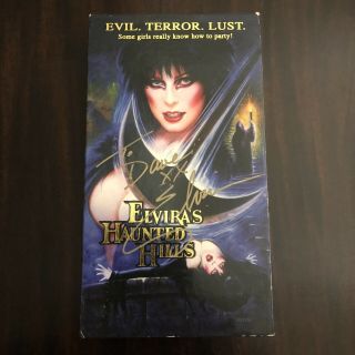 Vtg Elvira Signed Vhs Haunted Hills Cassandra Peterson Mistress Of The Dark