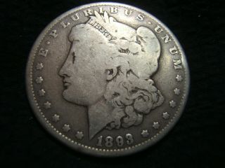 Key Date 1893 - P Morgan Silver Dollar Vg