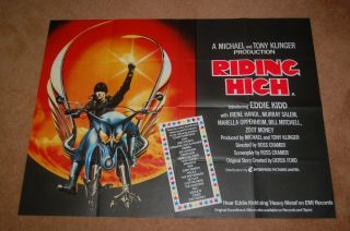 Eddie Kidd In Riding High (1981) - Orig.  Uk Quad Poster In Ex.