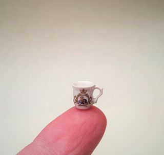 Dollhouse Miniature Harry And Meghan Porcelain Wedding Mug 1/12th Nikki Nakki Nu