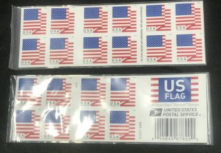 Usps Us Forever Postage Stamps U.  S.  Flag Two Booklets Of 20 - 40 Stamps Total