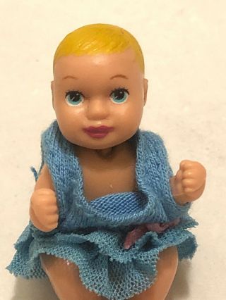 Mattel Barbie Happy Family Pregnant Midge Tiny Baby Newborn With Denim Dress