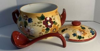 Oneida Kitchen Sunset Bouquet Hand Painted Soup Tureen With Ladle