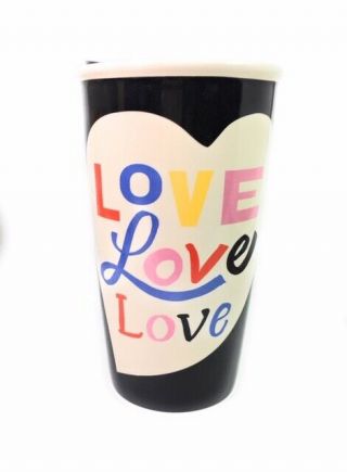 Starbucks Love,  Love Love Ceramic 6 " Tall Travel Mug Gr2