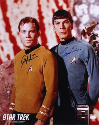 William Shatner & Leonard Nimoy In Star Trek Signed Autograph 8x10 Reprint Photo
