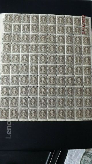 Us Stamps Sheets - Scott 704 1/2c Washington Bicentennial Issue Og Nh