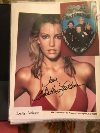 8 X 10 Color Photo Autographed By Actress Heather Locklear Signed Red Bikini