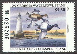 Ga - 13 1997 Georgia State Duck Stamp Dss