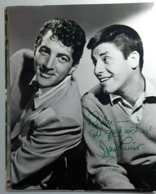 Jerry Lewis " Martin & Lewis " Authentic Autograph 8 X 10 " Photo W/coa