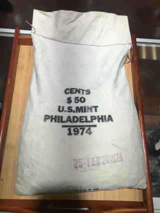 1974 P Penny Cent Bag $50 Face 5000 Coins Uncirculated 75 - Feb261974