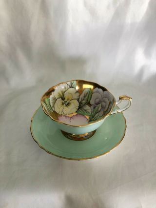 Paragon And Gold Footed Tea Cup And Saucer With Flowers
