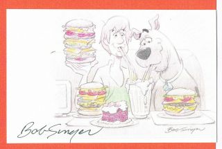 Hand Signed Authentic Autographed 3x5 Photo Of Scooby Doo By Bob Singer