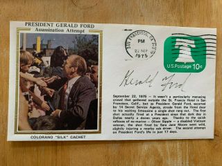 Gerald Ford Autographs First Day Issue 1975 Assassination Attempt Of President