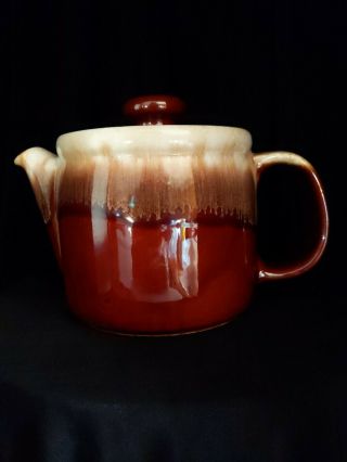 Vintage Mccoy Brown Drip Pottery Teapot 1418 Plus Lid 5 Cup