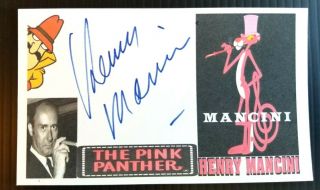 " The Pink Panther " Henry Mancini Autographed 3x5 Index Card
