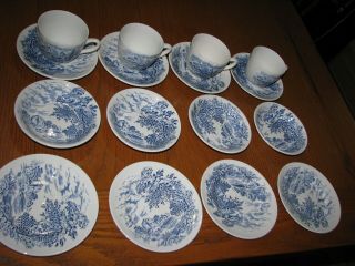 Set Of 4 Enoch Wedgwood Tunstall Ltd Tea Cup And Saucer,  Dessert Plates,  Fruit B