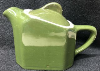 Vintage Hall China Co.  Individual Teapot Green Hexagon Pattern