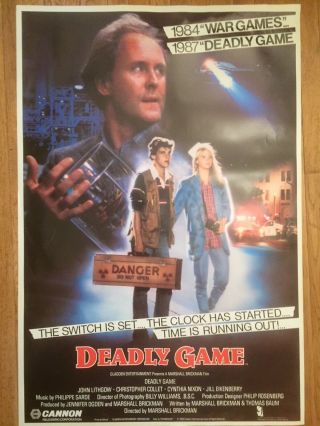 The Manhattan Project / Deadly Game 1986 British Uk Horror Film Poster