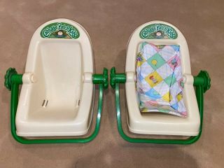 2 Vintage 1983 Coleco Cabbage Patch Kids 3Position Rocking Baby Carrier Car Seat 2